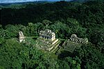 Temple de Yaxchilan perdu au milieu de la forÍt tropicale du Chiapas.